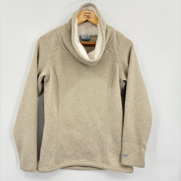 Columbia Cowl Neck Tan Pullover Sweatshirt, Sz Small, Outdoor Fleece Gorpcore - Picture 1 of 8